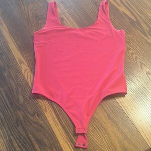 Express Pink Bodysuit Top with Scoop Neckline